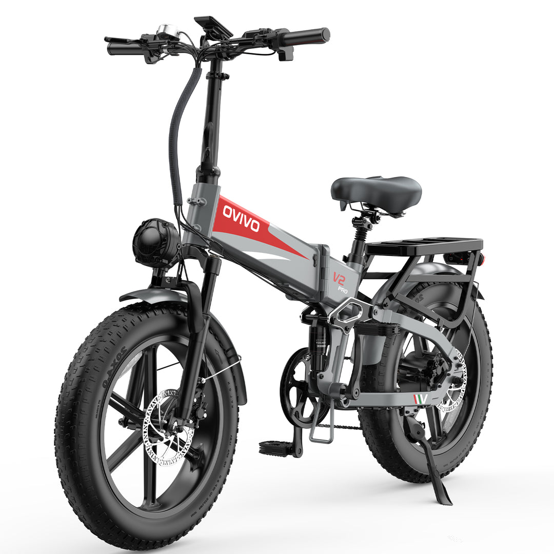 Bici Elettrica Ovivo V2 PRO 2.0 (Grigio/Rosso)