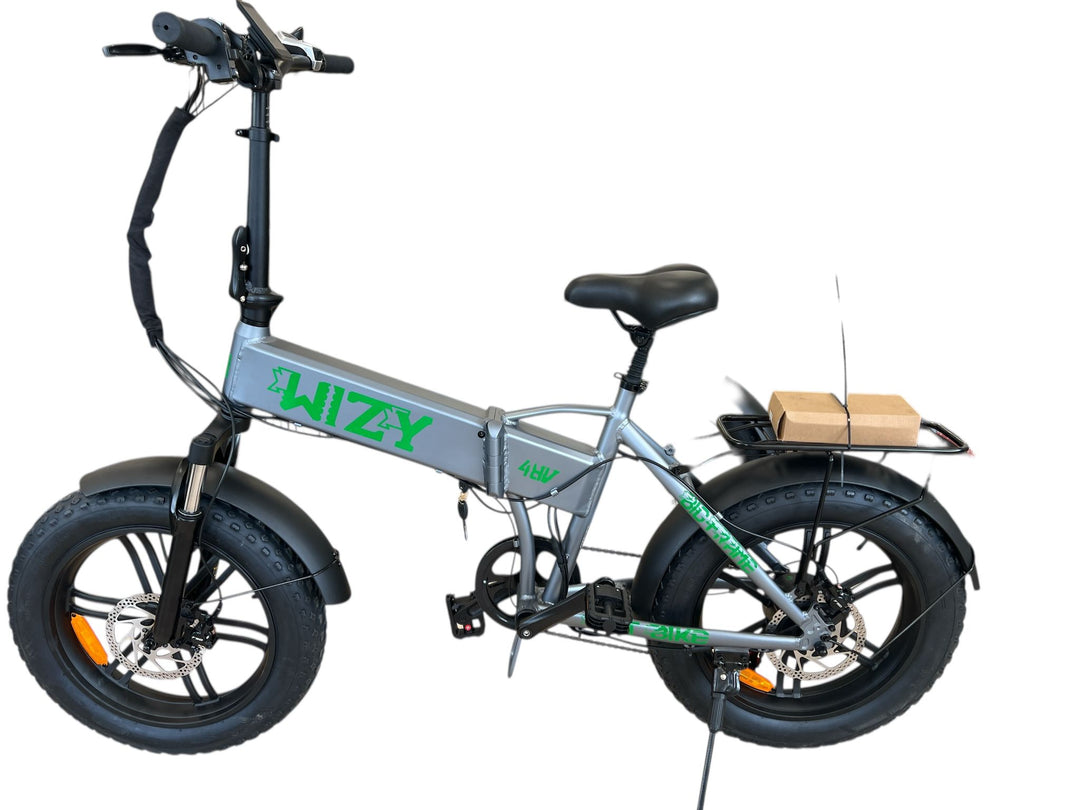 Bici Elettrica Wizy Big Frame (Grigio/Verde)