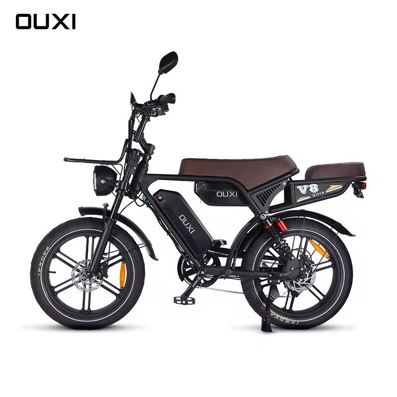 Bici Elettrica V8 Ultra Max (Nera/Marrone)