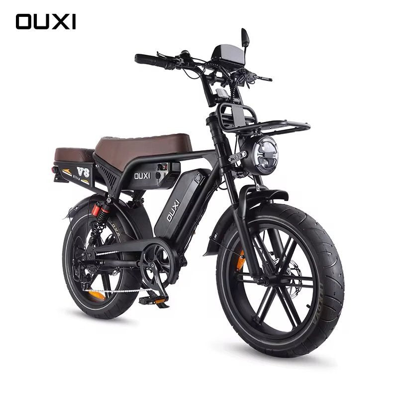 Bici Elettrica V8 Ultra Max (Nera/Marrone)