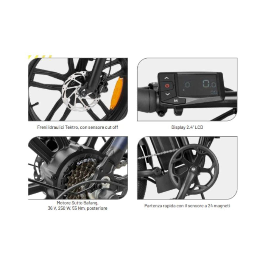 Bici Elettrica Pieghevole Ducati Scrambler SCRZ-GT (Nero/Blu)